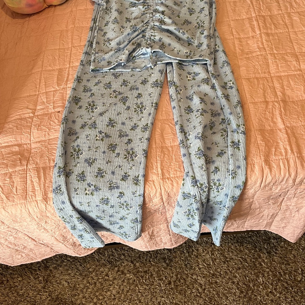 Amy Byer Blue Floral Kids Matching Set